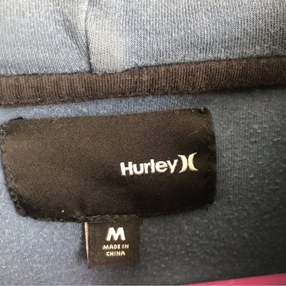 Hurley Gray & Black cotton polyester hoodie with draw cord size Medium - Picture 10 of 14